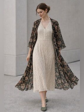 Nanette Lepore Cream Lace Maxi Dress